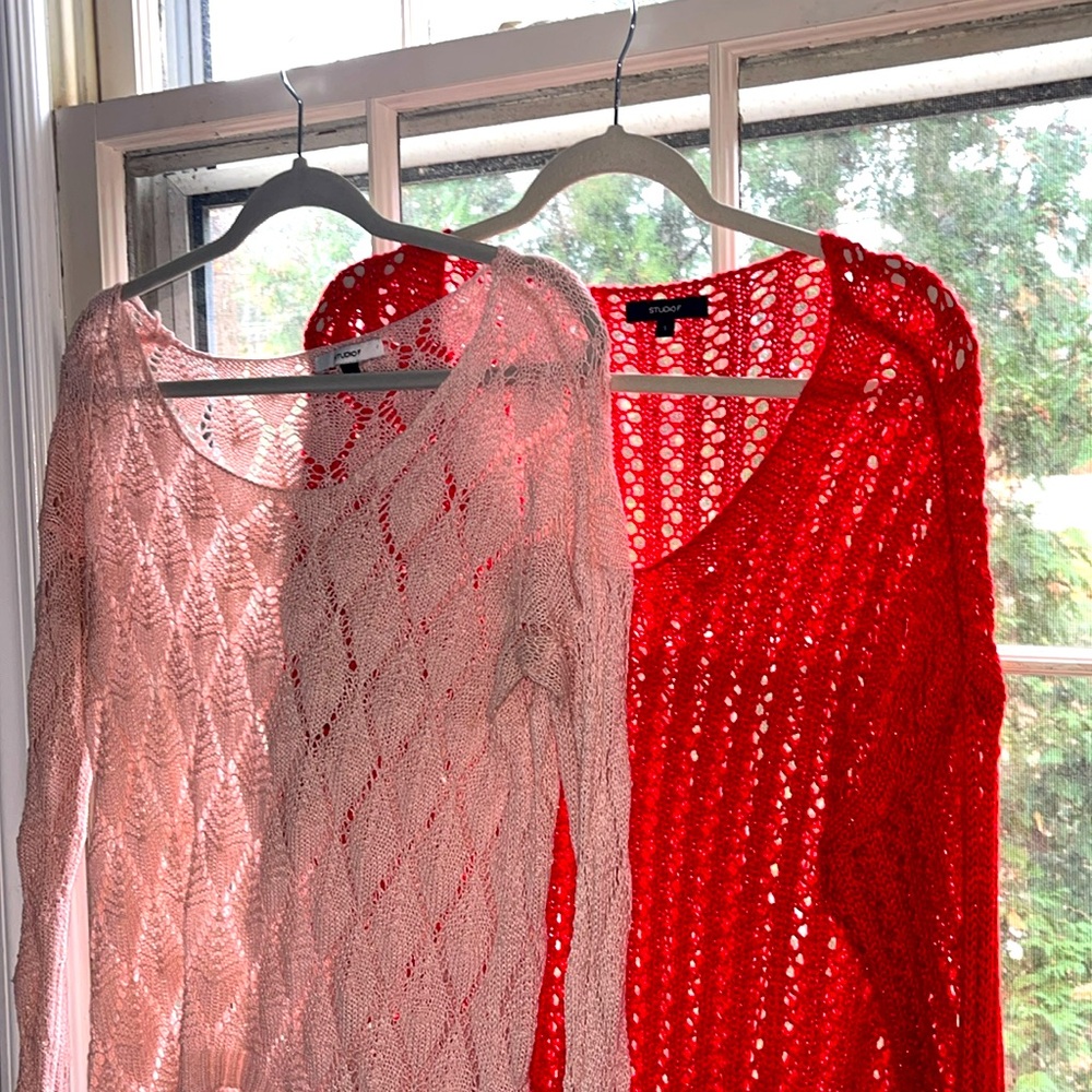 Studio F sweaters - pink and red